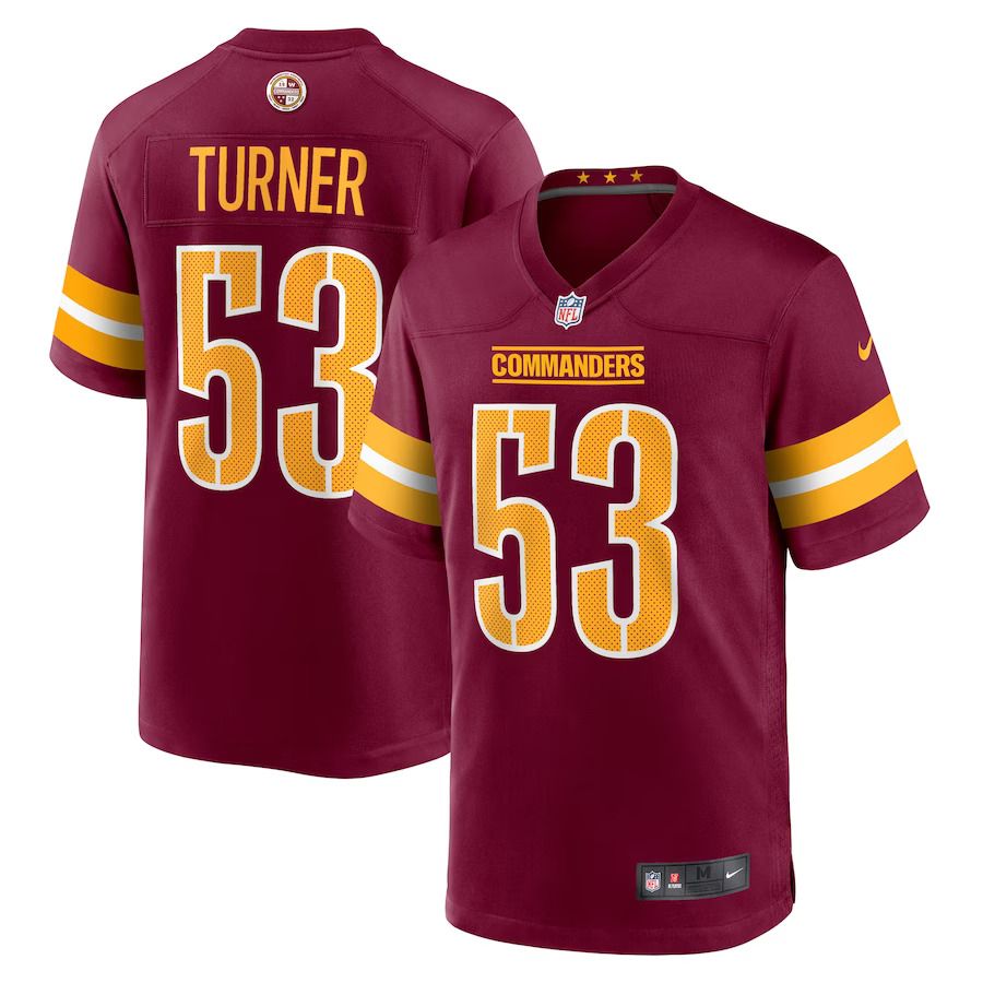 Men Washington Commanders 53 Trai Turner Nike Burgundy Player Game NFL Jersey